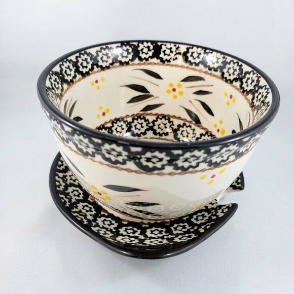 Latte Mug Temp-Tations By Tara Soup Bowl With Saucer Old World Black PPP-SQ-8923 - Picture 5 of 12